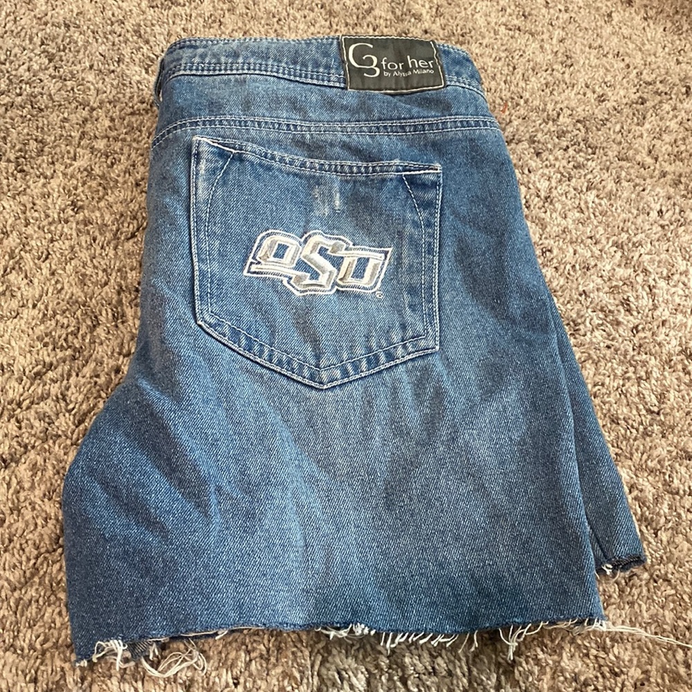 C3 denim shorts- Okla State University